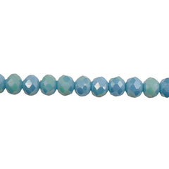 6mm Thunder Polish Glass Crystal Roundel Cut Gold Blue Jade