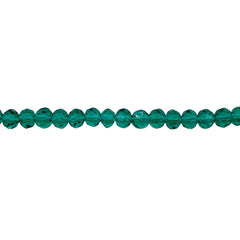 4mm Thunder Polish Glass Crystal Roundel Cut Green Zircon