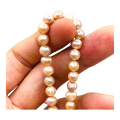 7 to 8mm Fresh Water Pearl Off Round Pink