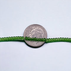 2mm Thunder Polish Glass Crystal Roundel Cut Peridot AB