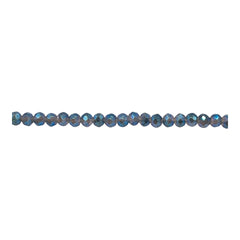 3mm Thunder Polish Glass Crystal Roundel Cut Green Magic Jade