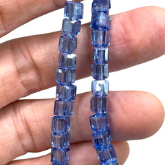 6mm Cube Glass Crystal Lt. Sapphire