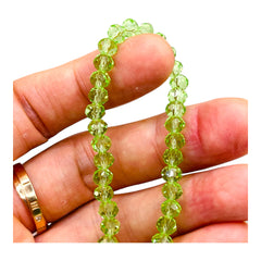 6mm Thunder Polish Glass Crystal Roundel Cut Chrysolite