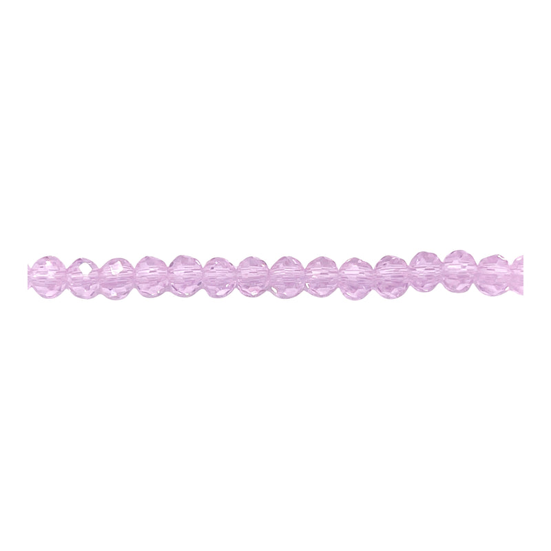 4mm Thunder Polish Glass Crystal Roundel Cut Rosaline