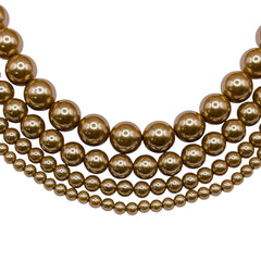 8mm Round Thunder Polish Glass Pearl Dark Gold