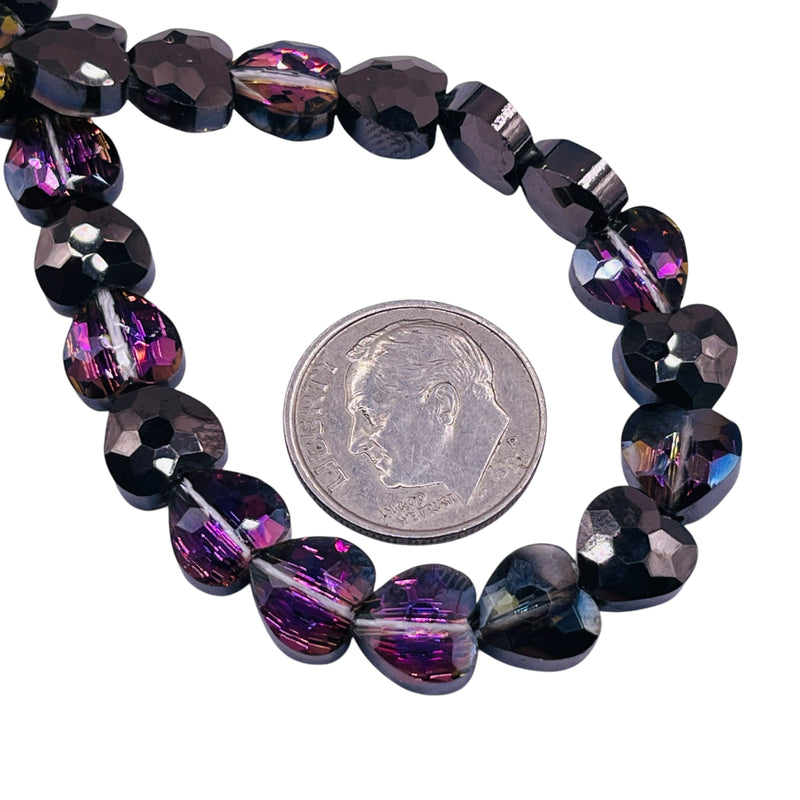 8mm Heart Glass Crystal Violet Dream