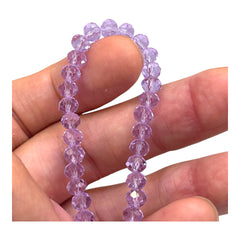 6mm Thunder Polish Glass Crystal Roundel Cut Lt Purple