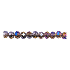 6mm Thunder Polish Glass Crystal Roundel Cut Black Diamond AB