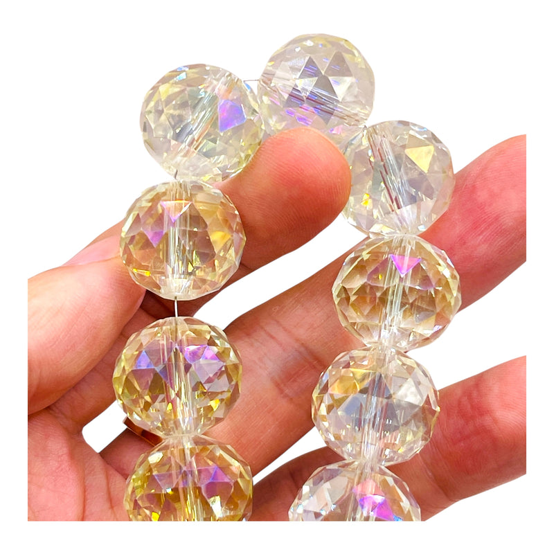 20mm Round Cut Glass Crystal Magic Gold
