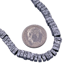 5mm Square Disc Lava Matt Silver