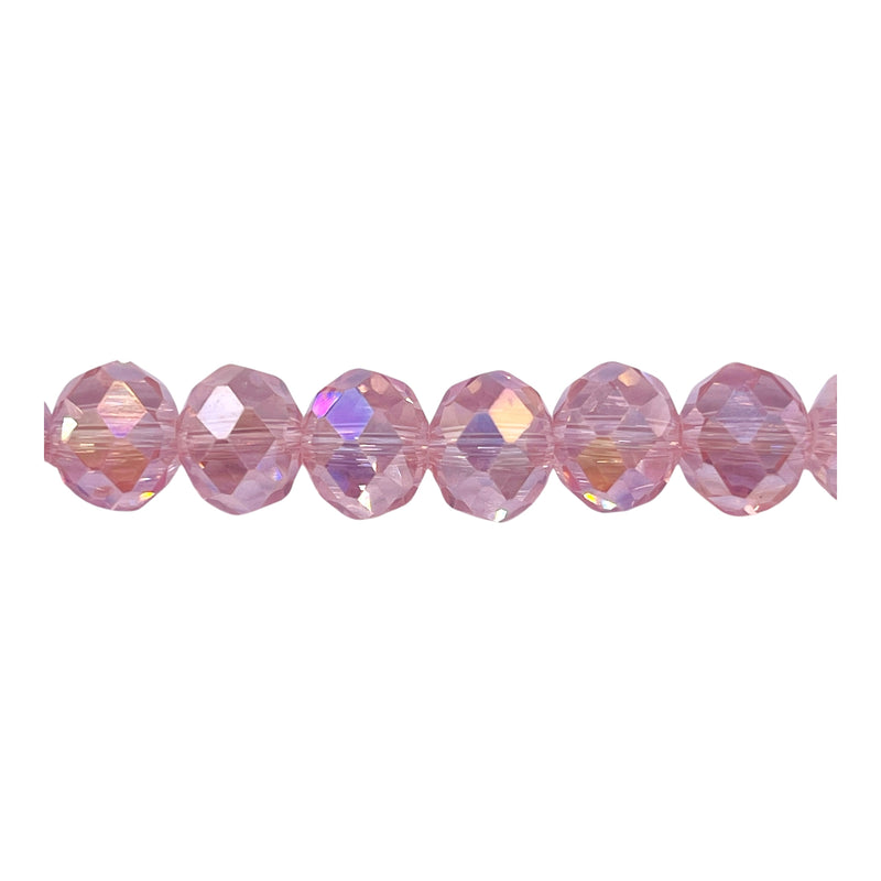 10mm Thunder Polish Glass Crystal Roundel Cut Peach AB