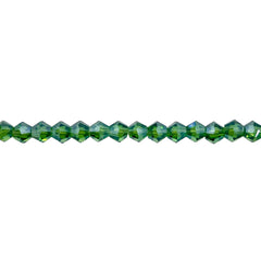 4mm Thunder Polish Glass Crystal Bicone Peridot Shine