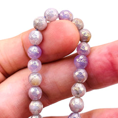8mm Round Cut Lavender Jade Shine