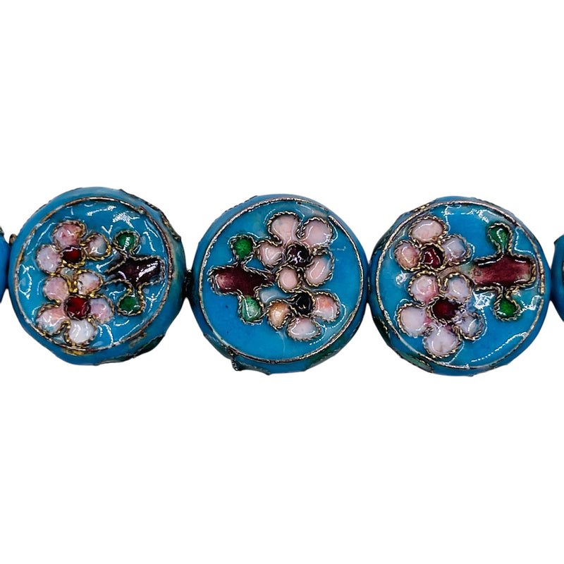 18mm Coin Cloisonne Blue