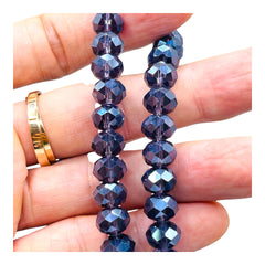 10mm Thunder Polish Glass Crystal Roundel Cut Violet