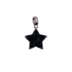 16mm Star Druzy Pendant Black