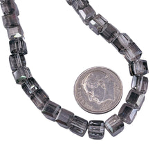 6mm Cube Glass Crystal Silver Gray