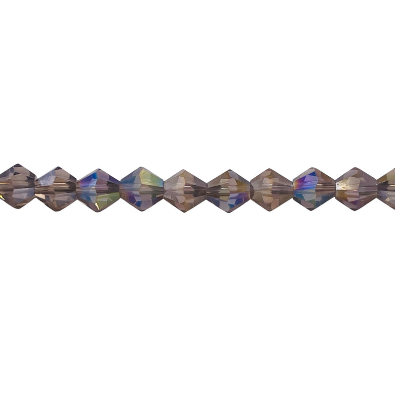 6mm Thunder Polish Glass Crystal Bicone Black Diamond AB