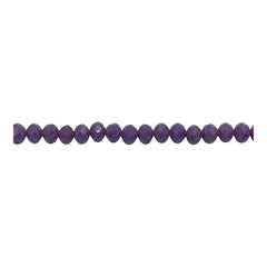 4mm Thunder Polish Glass Crystal Roundel Cut Purple Jade