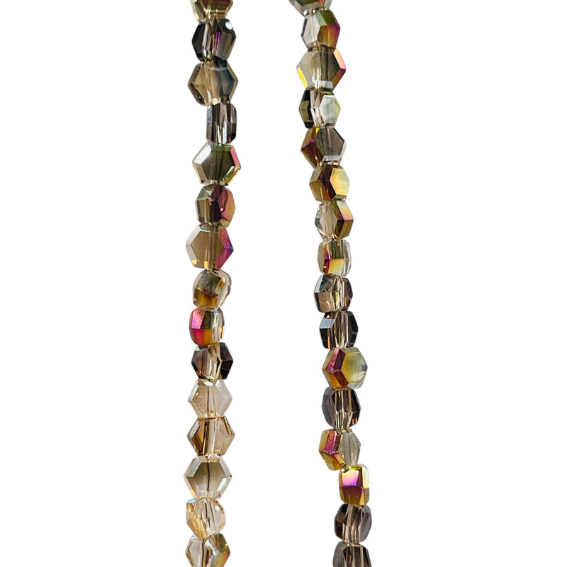 4mm Hexagon Glass Crystal Black Diamond MP