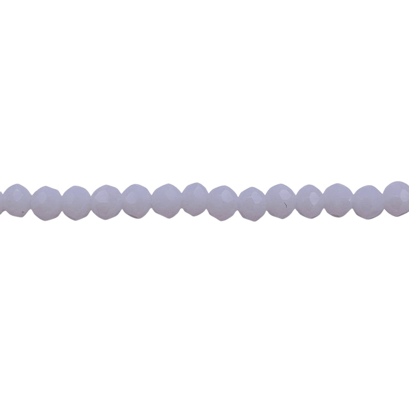 4mm Thunder Polish Glass Crystal Roundel Cut White Jade