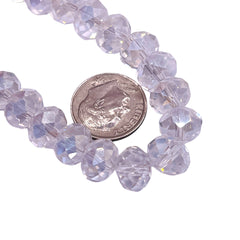 10mm Roundel Cut Glass Crystal Clear AB