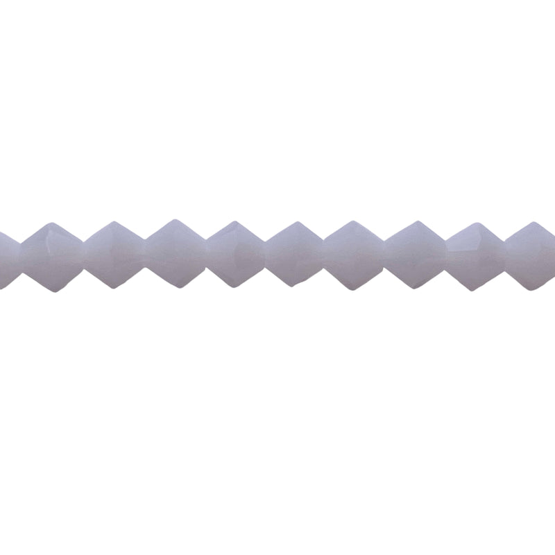 6mm Thunder Polish Glass Crystal Bicone White Jade