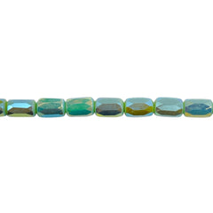 6x4mm Cylinder Glass Crystal Olive Jade Super AB