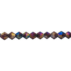 6mm Thunder Polish Glass Crystal Bicone Amethyst AB