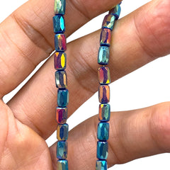6x4mm Cylinder Glass Crystal Sapphire Jade Super AB