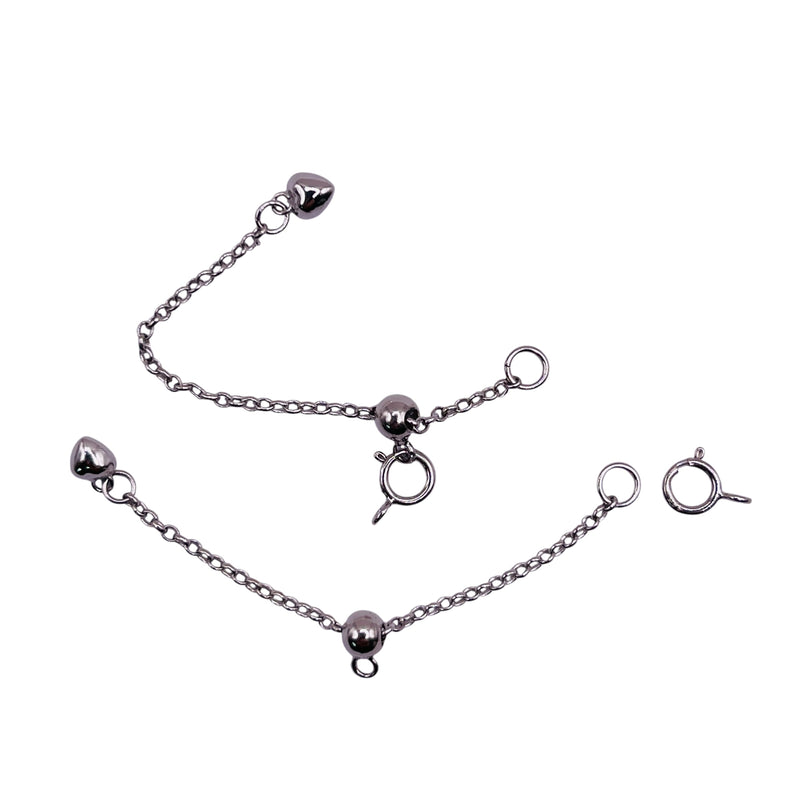 Spring Ring Clasp with Slide Extension 925 Silver
