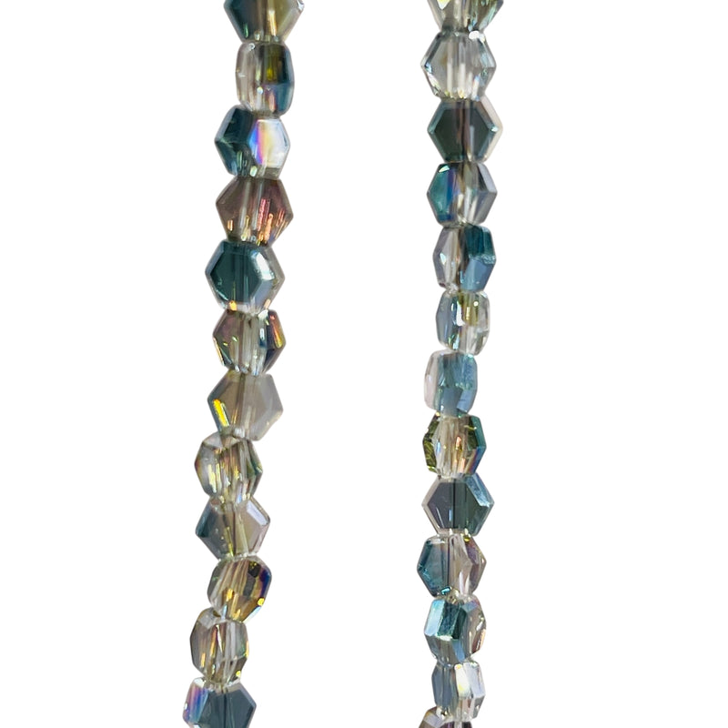 4mm Hexagon Glass Crystal Violet Dream