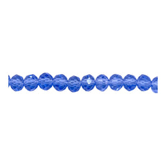 6mm Thunder Polish Glass Crystal Roundel Cut Lt Sapphire