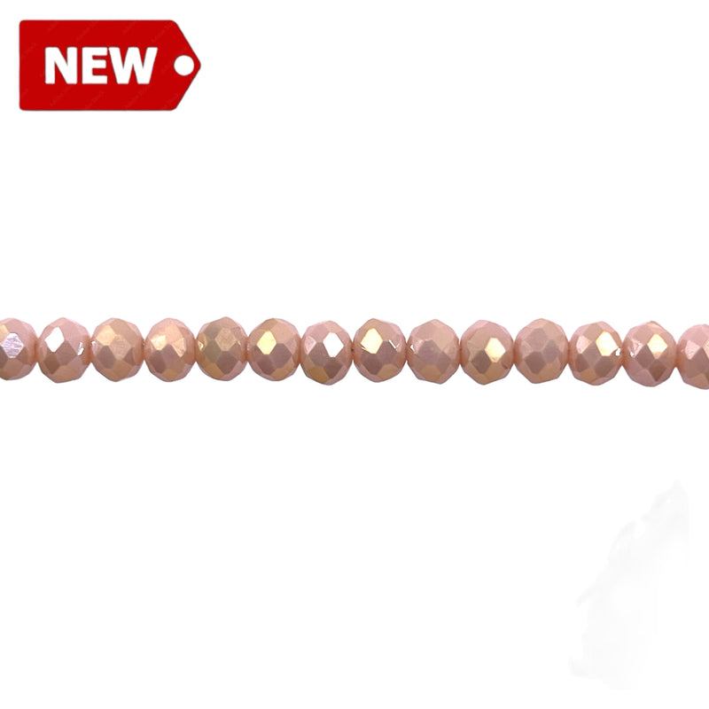 4mm Thunder Polish Glass Crystal Roundel Cut Beige GA