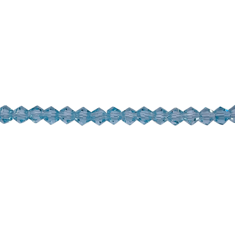4mm Thunder Polish Glass Crystal Bicone Lt. Aquamarine