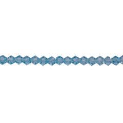 4mm Thunder Polish Glass Crystal Bicone Lt. Aquamarine