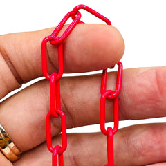 Losolo 16.5x7.5mm Stainless Steel Chain Fuchsia