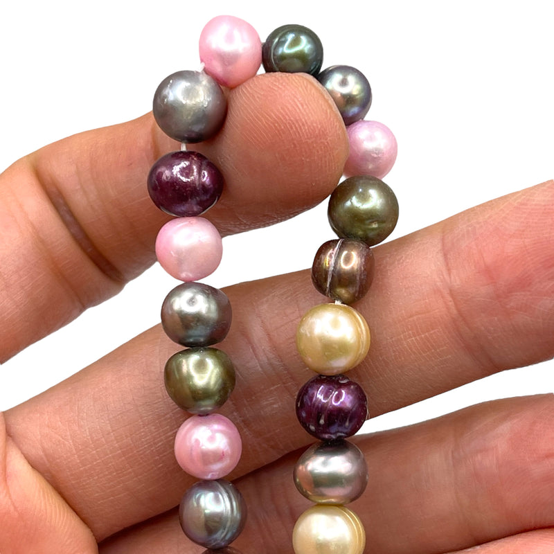 Fresh Water Pearl 8 to 9mm Potato Multi Dyed Color