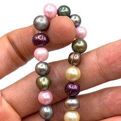 Fresh Water Pearl 8 to 9mm Potato Multi Dyed Color