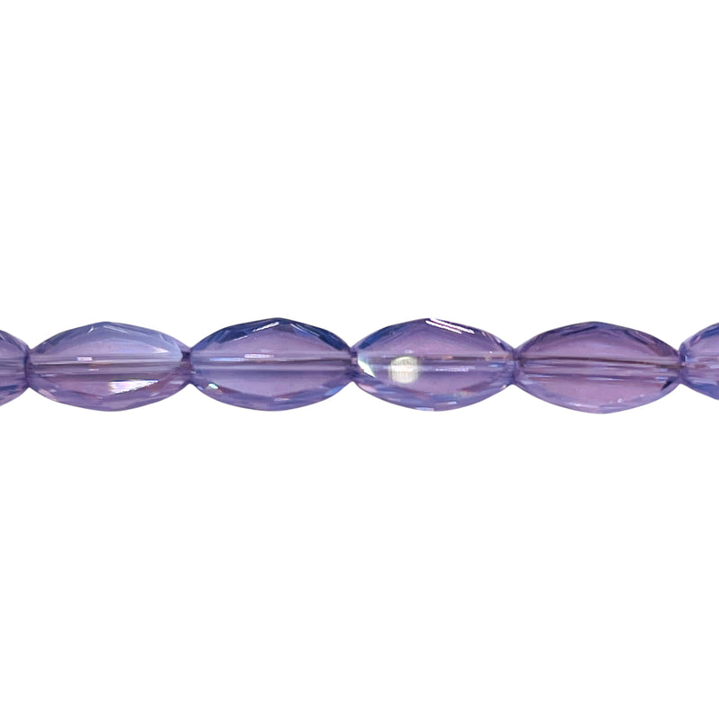 10x6mm Oval Glass Crystal  Lt. Violet