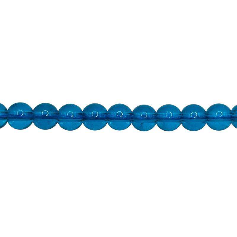 6mm Thunder Polish Round Blue Zircon Dyed