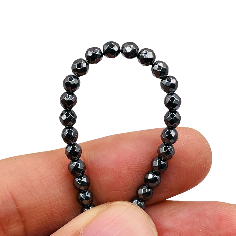 4mm Round Cut Hematite