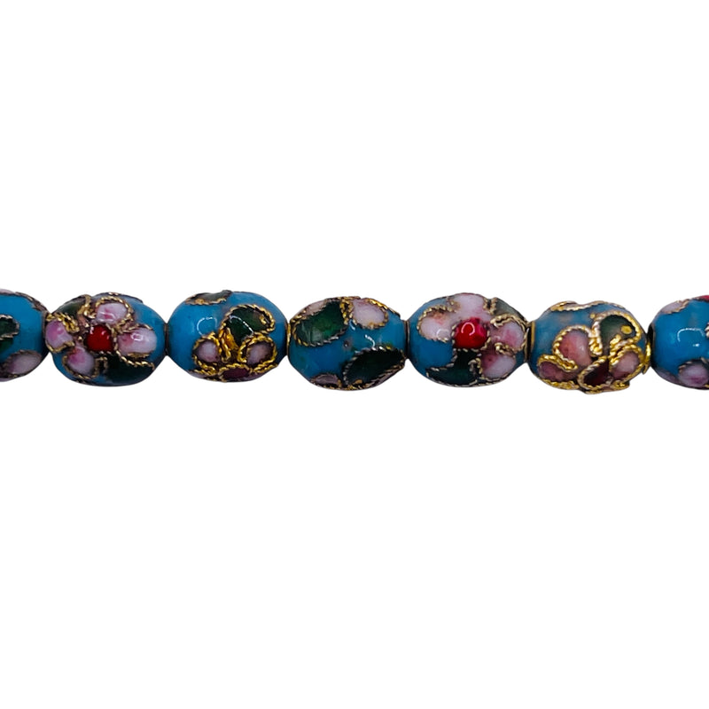 8x6mm Oval Cloisonne Blue