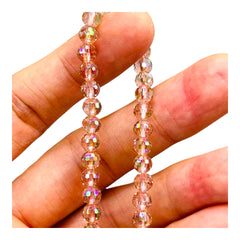 6mm Thunder Polish Round Disco Cut Peach Super AB
