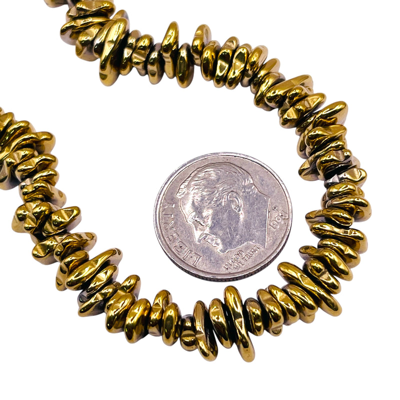 5-7mm Chips Hematite Gold