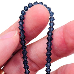 4mm Thunder Polish Glass Crystal Bicone Mexican Blue