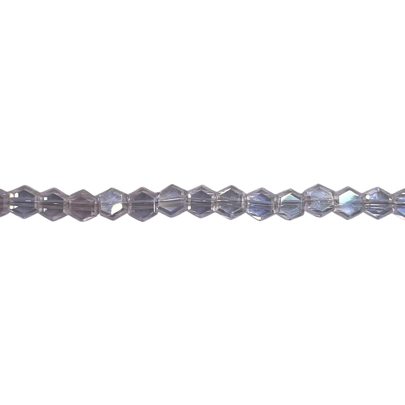 4mm Hexagon Glass Crystal Clear AB