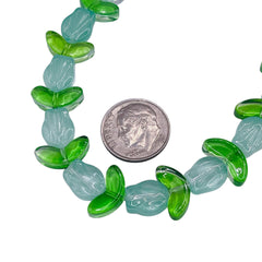 16x14mm Rose Glass Green