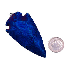 60mm Handcrafted Obsidian Arrow Pendant Magic Blue
