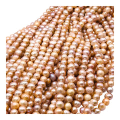 7 to 8mm Fresh Water Pearl Off Round Pink
